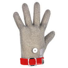 CE Approved Slaughter Cut Resistant Five Finger Textile Belt Stainless Steel Mesh Chain Mail Butcher Gloves